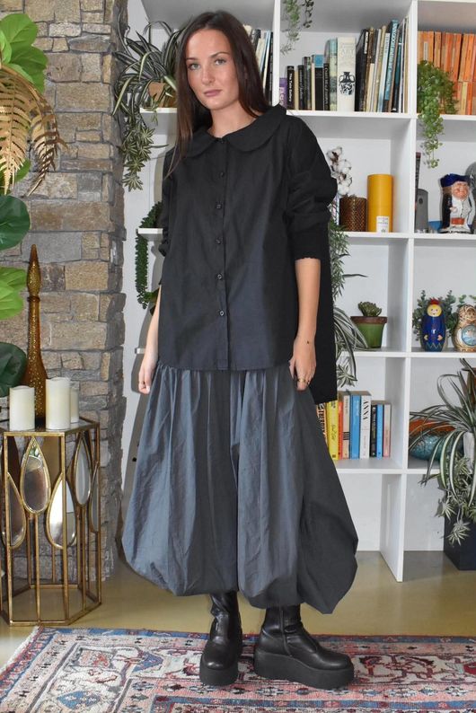 Paloma Tela Peter Pan Blouse Black